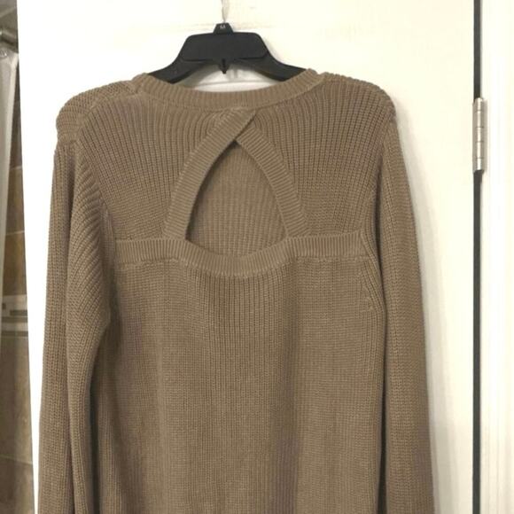 Gentle Fawn Maxine Back Cut Out Crewneck Knit Sweater Heather Taupe New XL - Picture 7 of 15